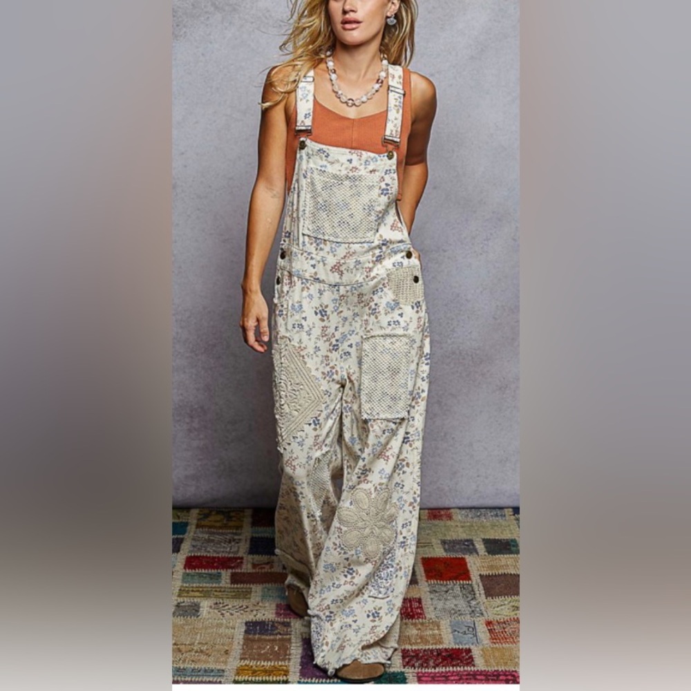 Pol Floral Patchwork Women's Overalls